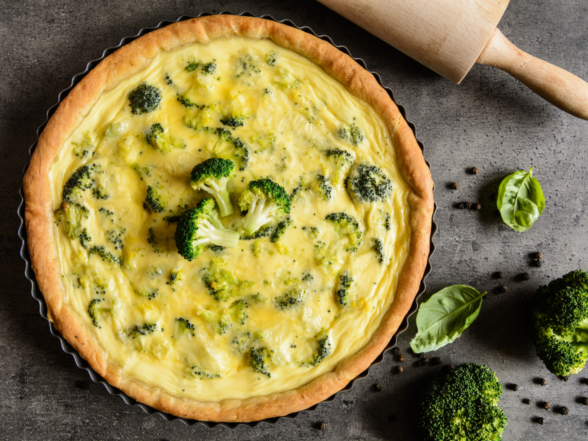 Krémový quiche s brokolicí a modrým sýrem