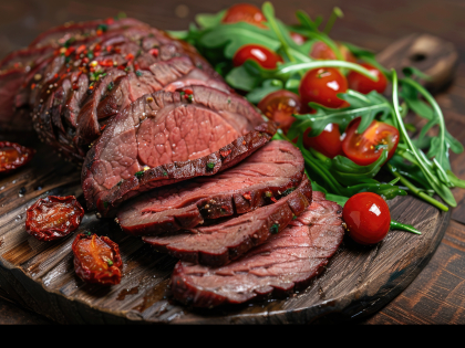 Hovězí steak se sušenými rajčaty a divokým česnekem